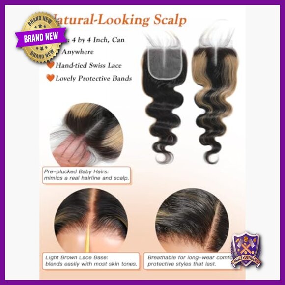 Human Hair Bundles with Closure 16 Inch Body Wave Sew In Weave main image 4